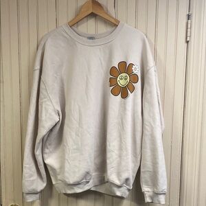 Men's Cream Sweater with Floral Design